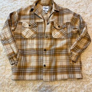 RSQ Tan and Brown Plaid jacket